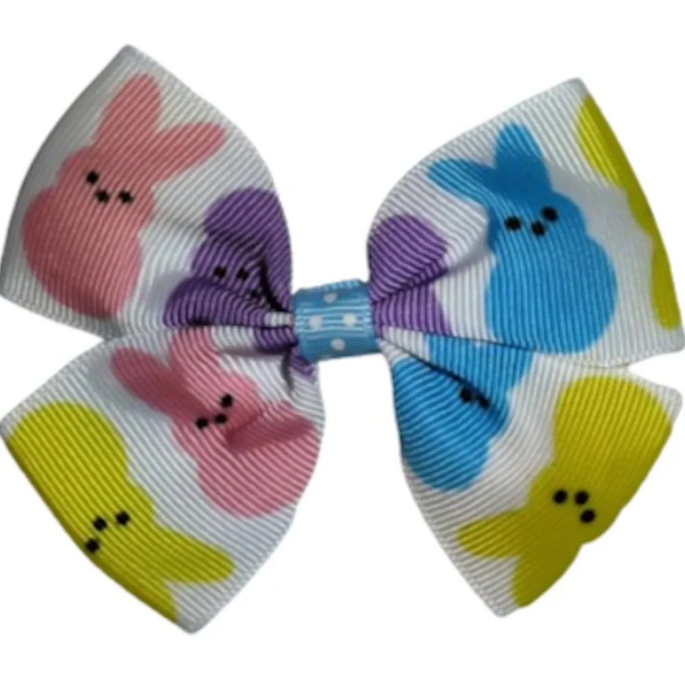 Peeps Easter Bunny Rabbit Girls Hair Bow Clips